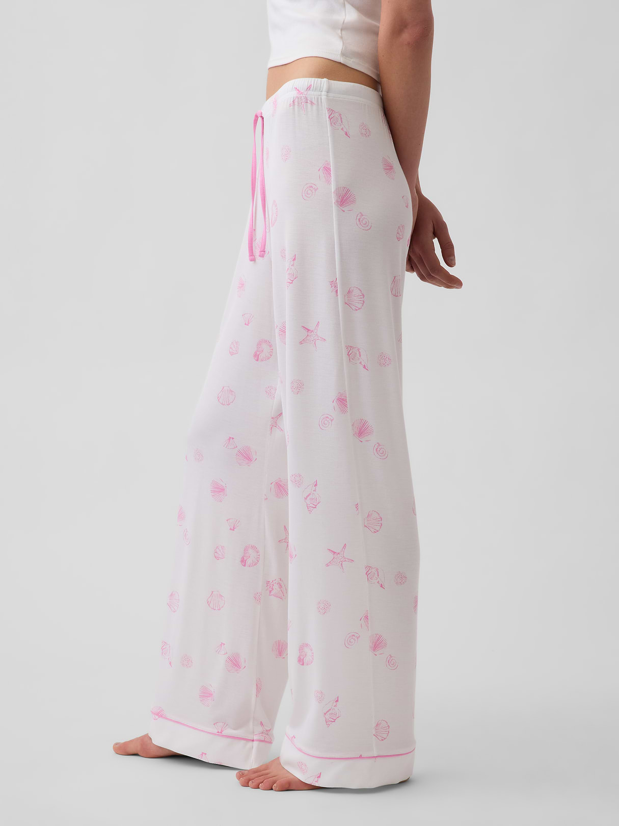 SoftMade Modal PJ Pants - Sea shell pink print