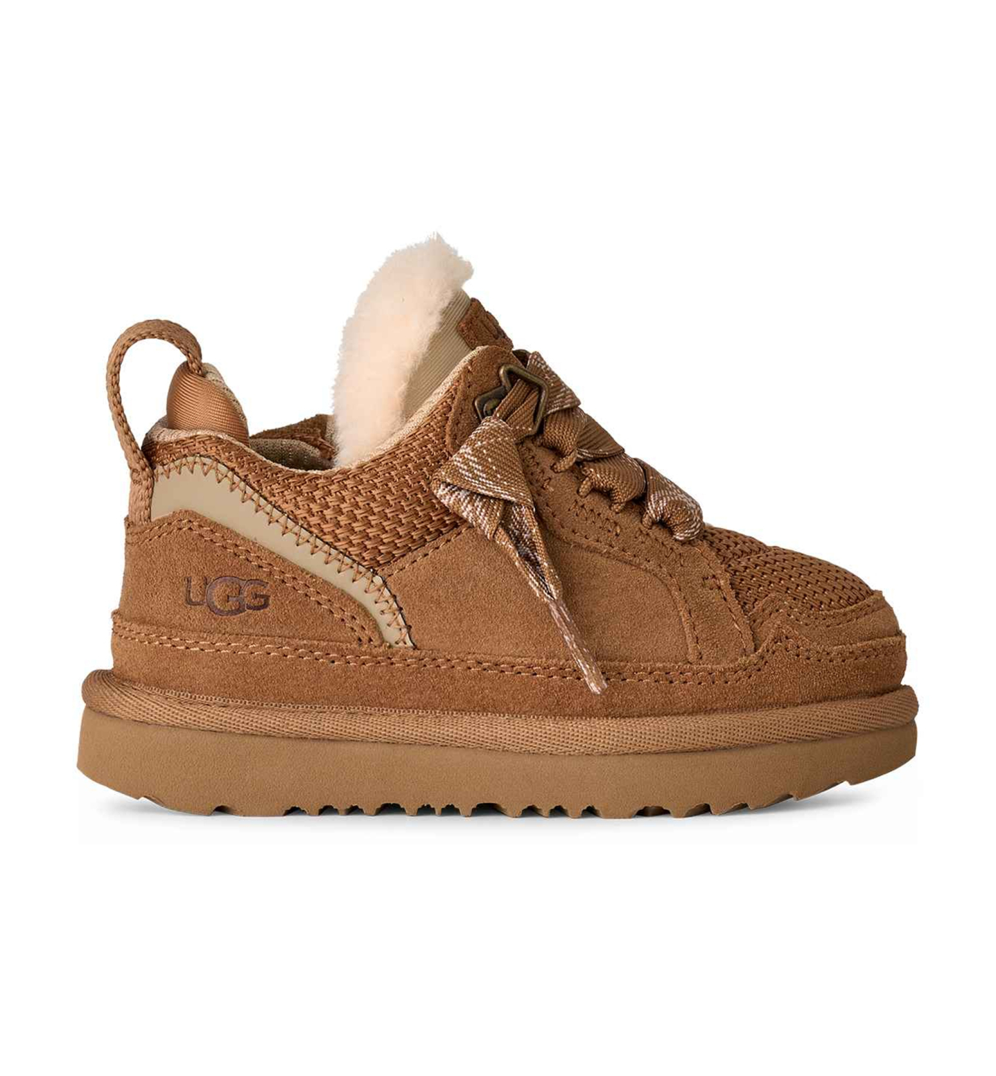 UGG® Toddler Kids Lowmel Lace-Up Sneakers - Chestnut