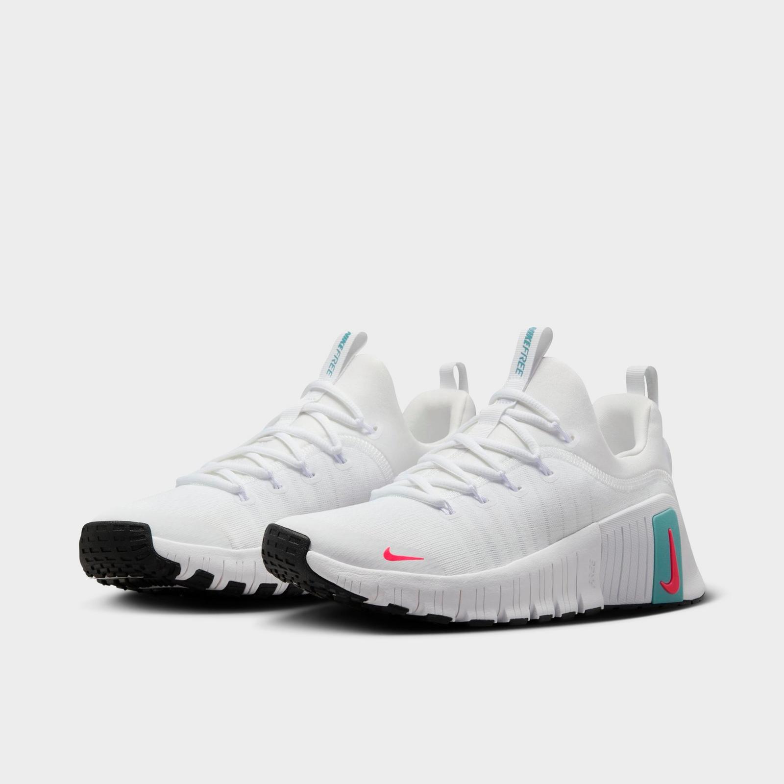Women's Nike Free Metcon 6 Training Shoes - White/Hot Punch/Denim Turquoise/Black