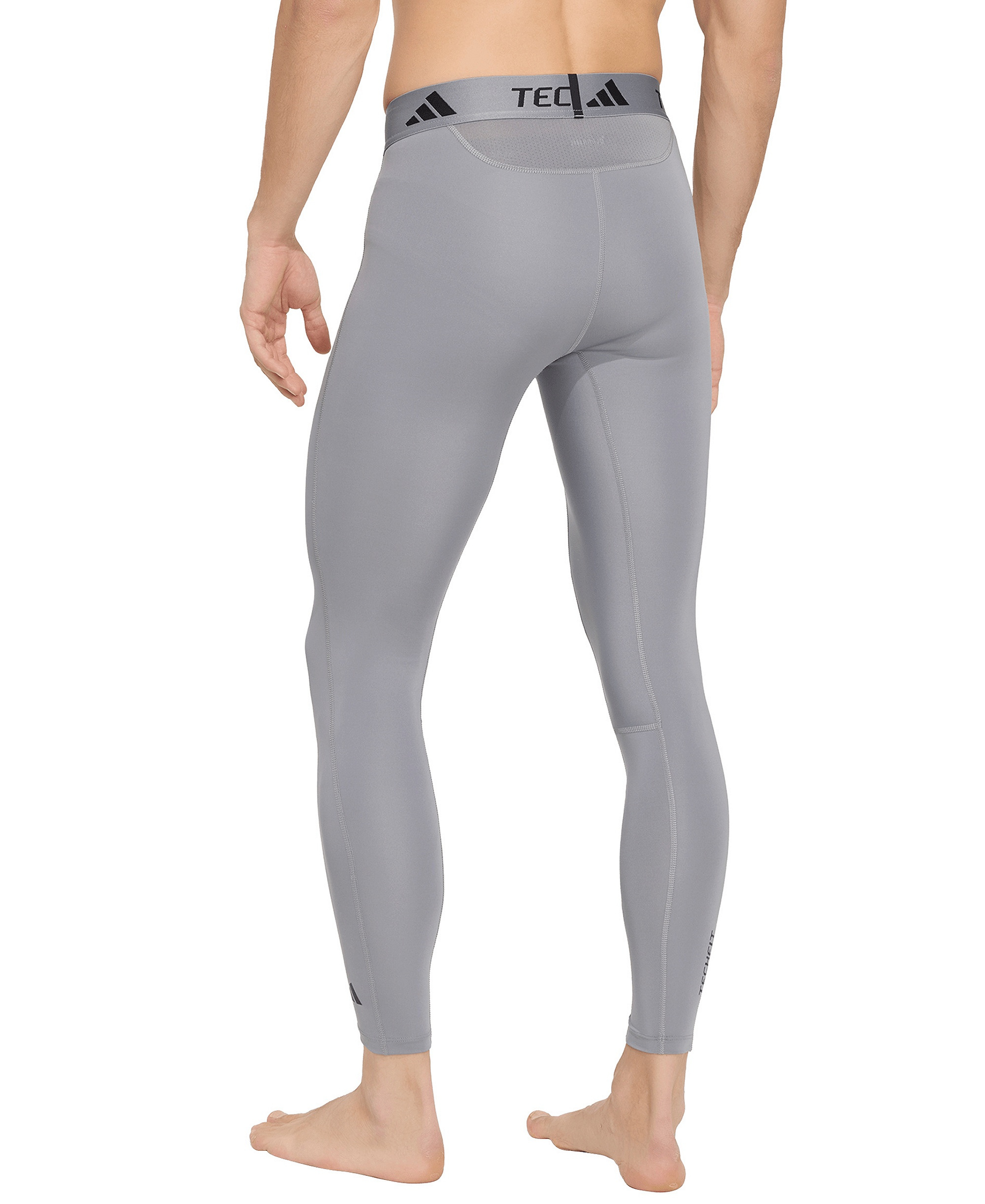adidas Men's Tech-Fit Long Compression Tights Pants - Gray