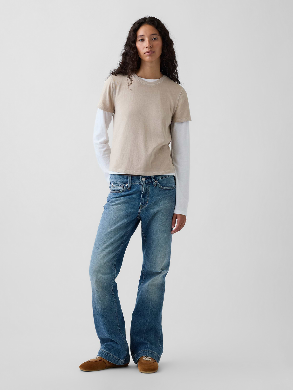 100% Cotton Authentic Shrunken T-Shirt - Cobblestone beige