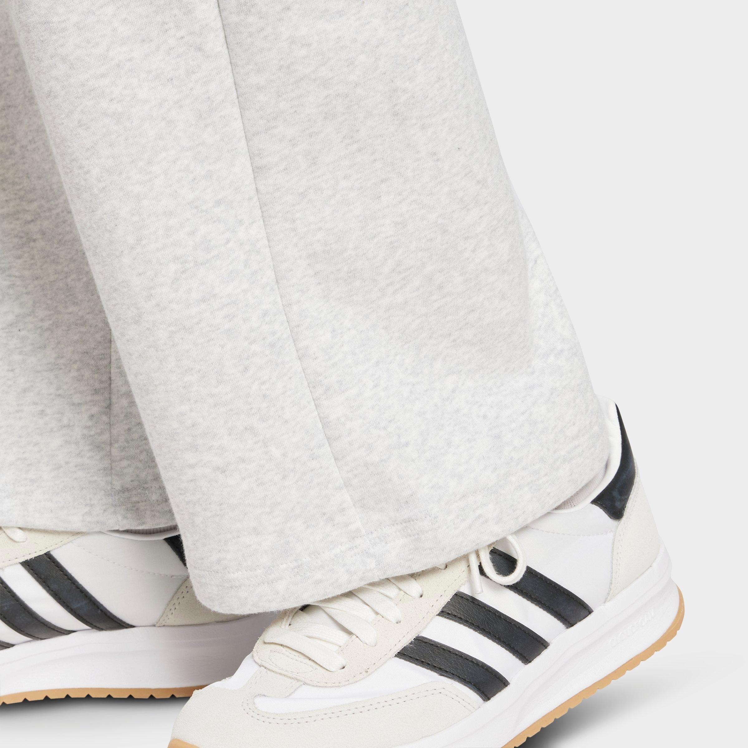 Women's adidas Sportswear Essentials Small Logo Feel Cozy Open-Hem Pants - Light Grey Heather/White