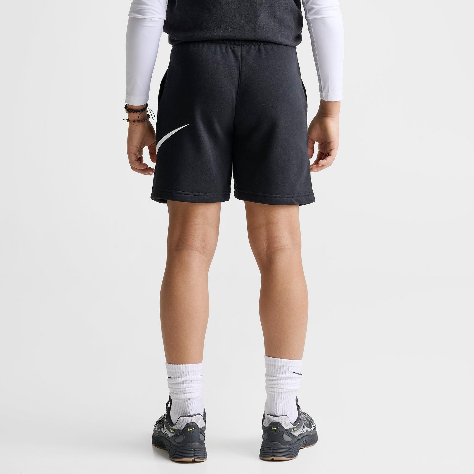 Big Kids' Nike Sportswear Swoosh Club French Terry Shorts - Black/White