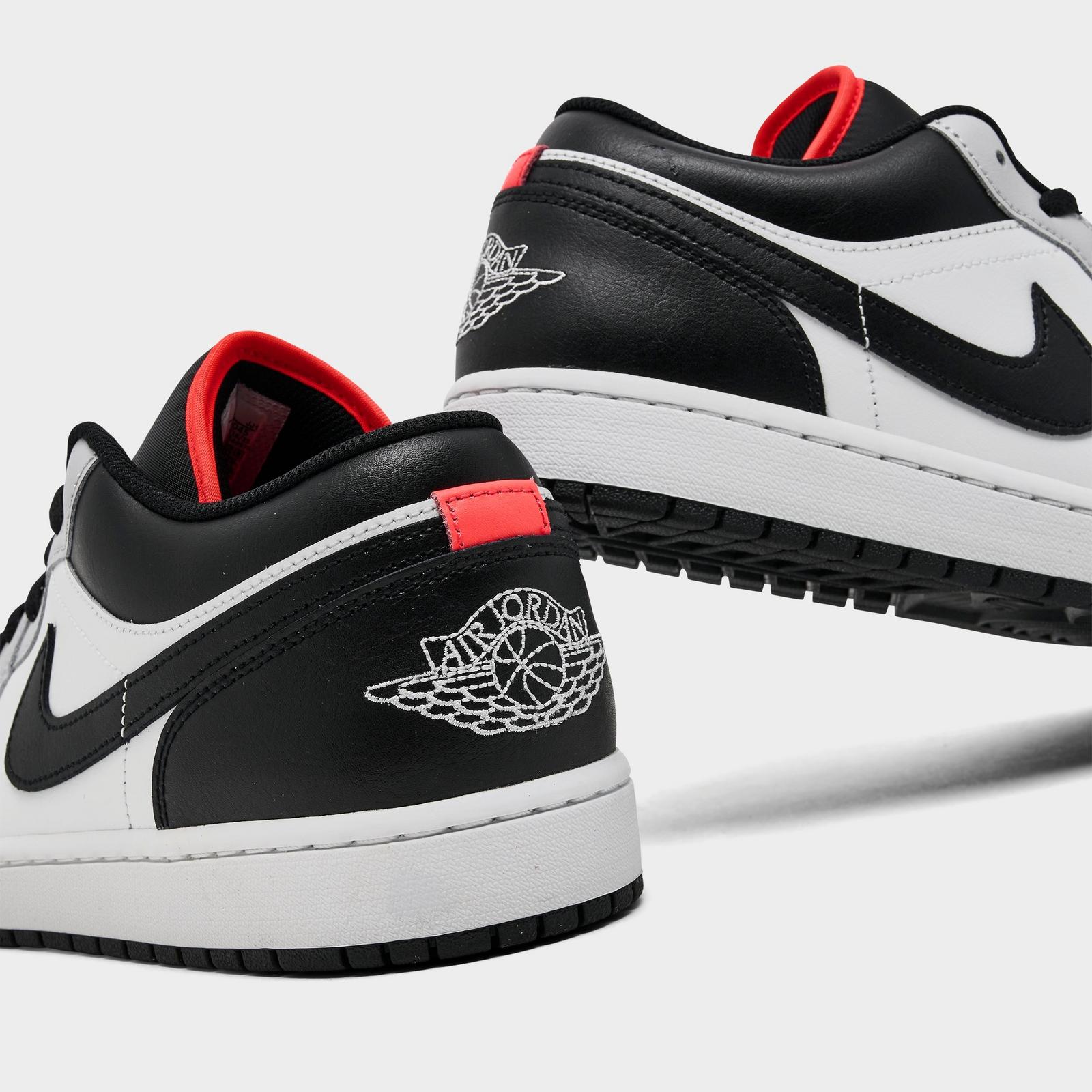 Men's Air Jordan Retro 1 Low Casual Shoes - Neutral Grey/Summit White/Infrared 23/Black - Left shoe facing left. Outside of the shoe. - view 3
