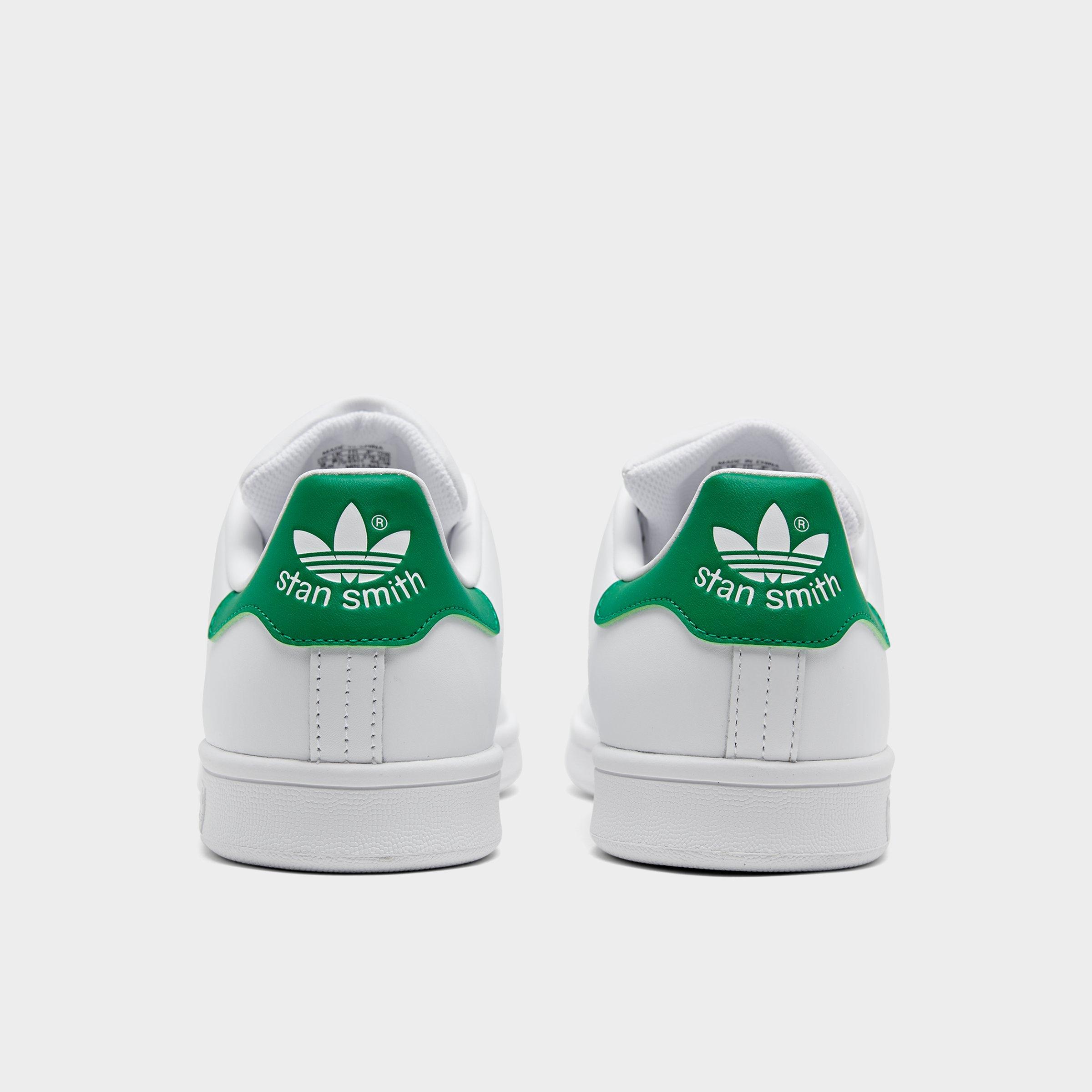 Men's adidas Originals Stan Smith Casual Shoes - Cloud White/Core White/Green - Back view