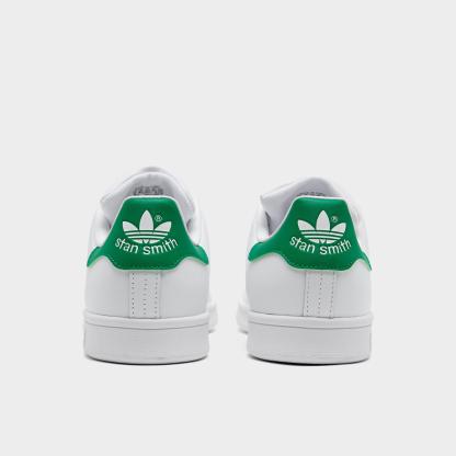 Men's adidas Originals Stan Smith Casual Shoes - Cloud White/Core White/Green - Back view