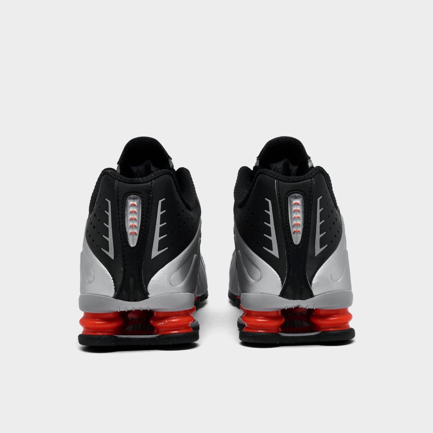 Men's Nithtke Shox R4 Casual Shoes - Metallic Silver/Black/Picante Red/Metallic Silver - Back view