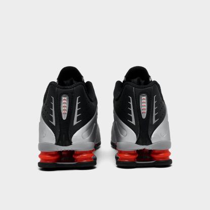 Men's Nithtke Shox R4 Casual Shoes - Metallic Silver/Black/Picante Red/Metallic Silver - Back view