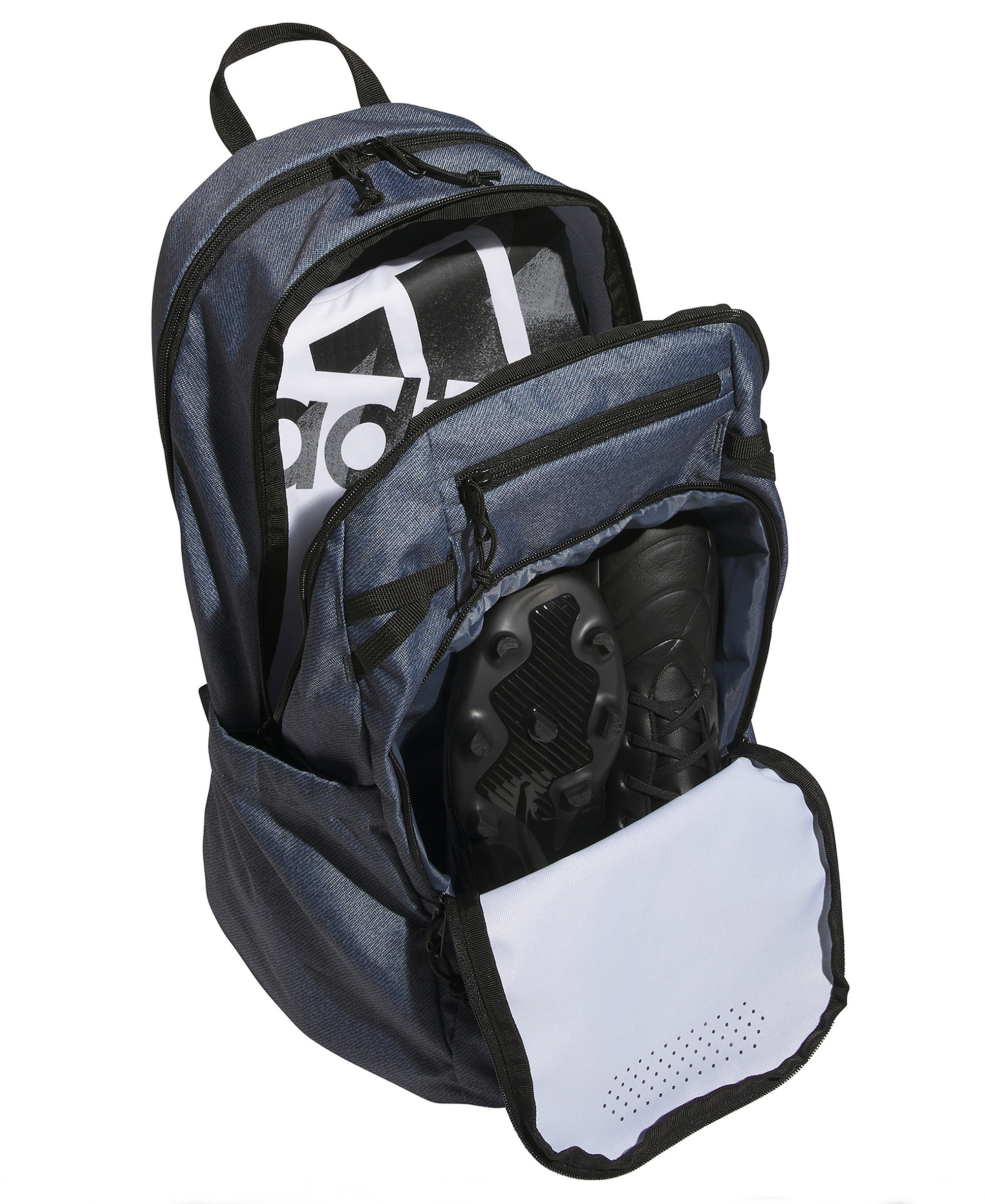adidas Men's Multiple Zippered Pockets Backpack Messenger - Twill Onix Gray/Black