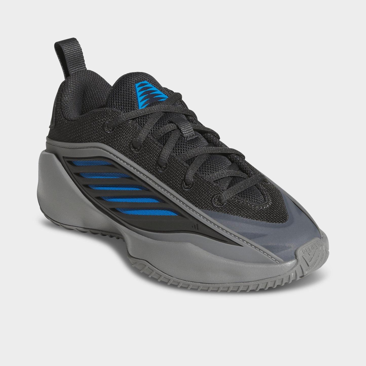 Big Kids' adidas Believe That 1 Basketball Shoes - Grey Three/Carbon/Lucid Ray Blue - Both shoes facing left