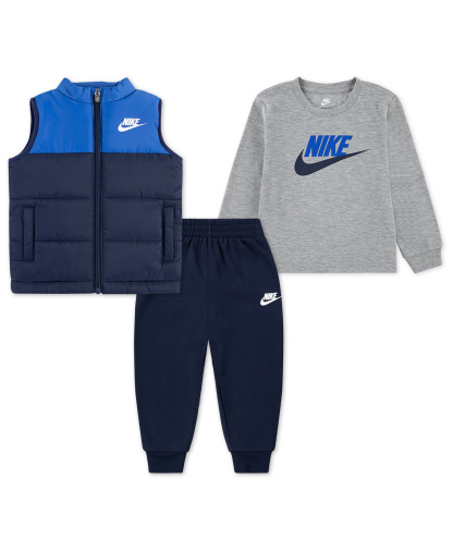 Nike Toddler Boys' 2T-4T Crewneck T-Shirt, Vest and Pants, 3-Piece Set - Midnight Navy