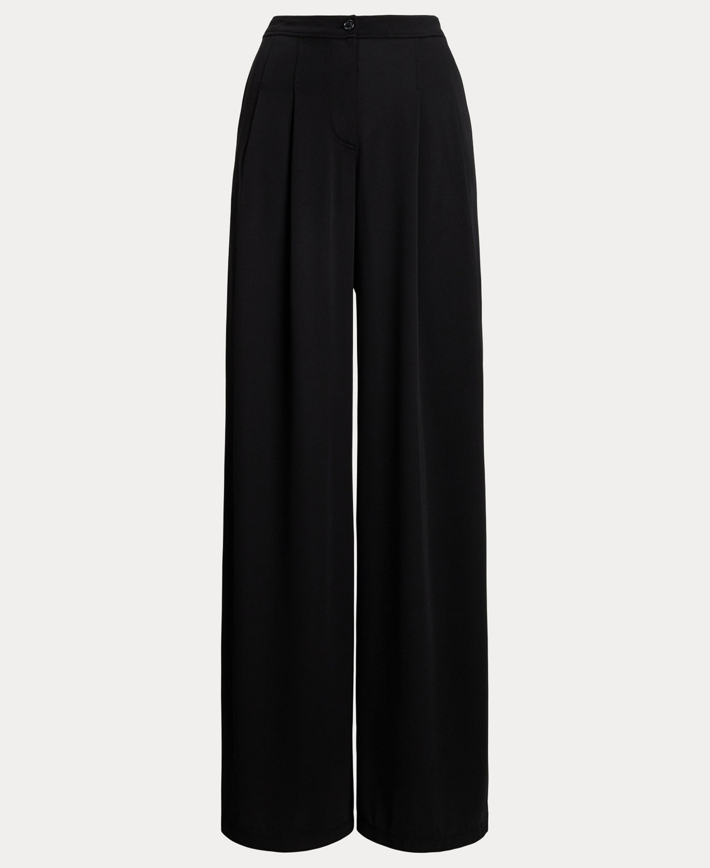 Lauren Ralph Lauren Women's Pleated Stretch Jersey Wide-Leg Pants - Black