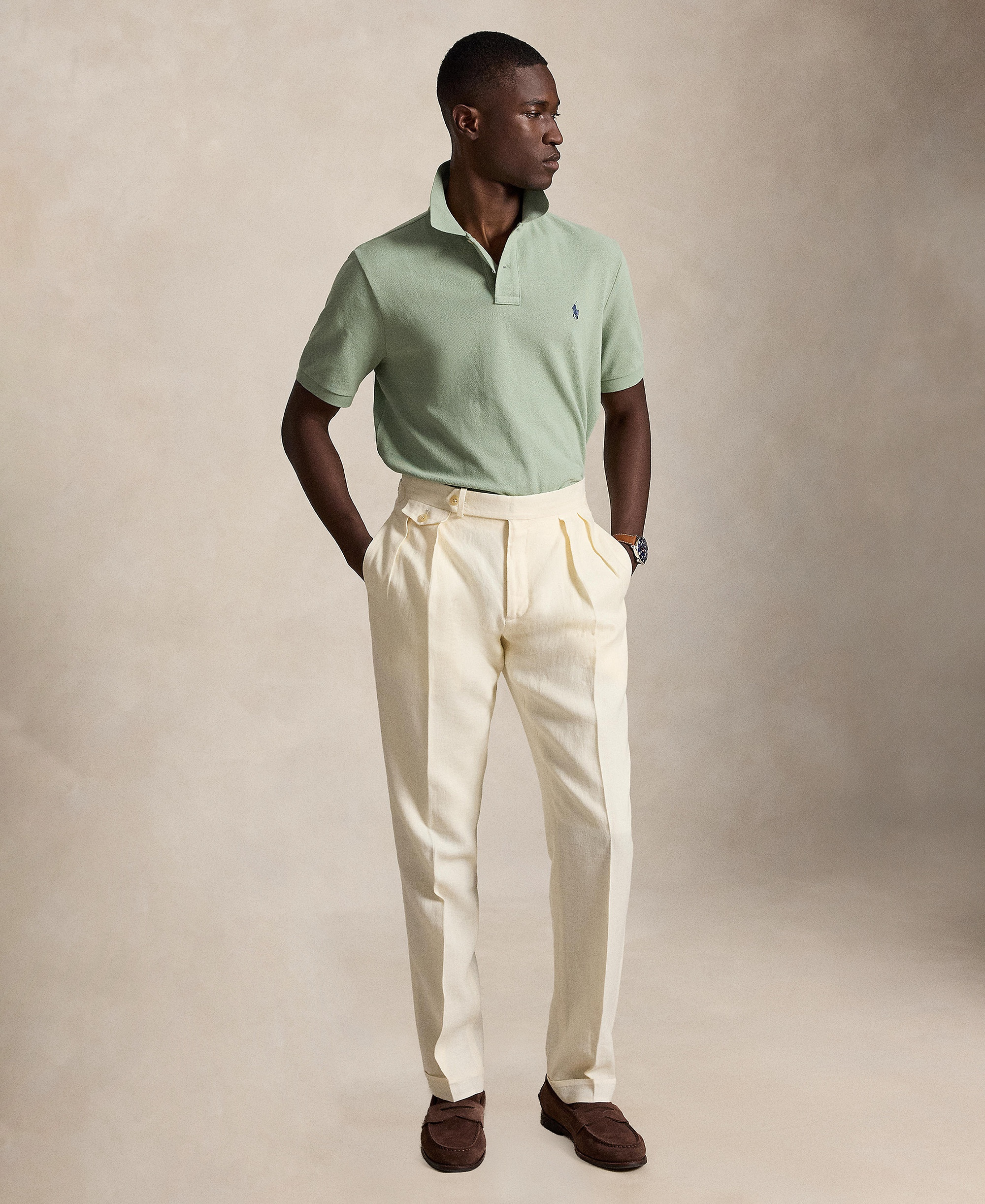 Polo Ralph Lauren Men's Custom Slim-Fit Mesh Polo Shirt - Light Green