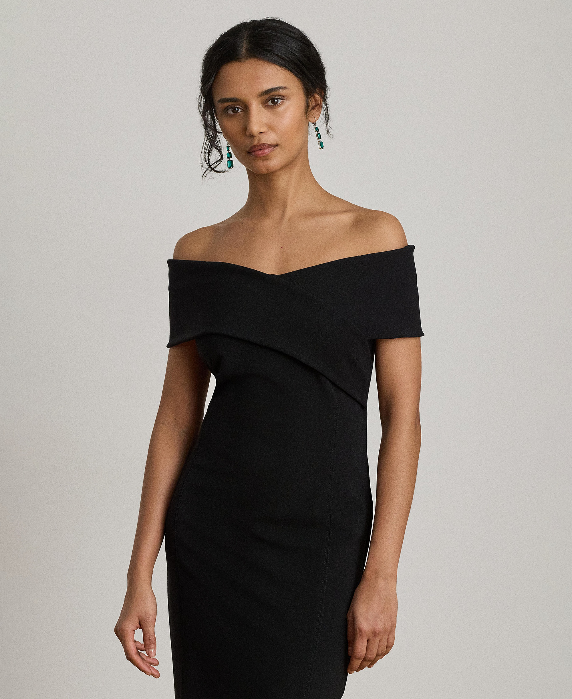 Lauren Ralph Lauren Women's Faille Off-the-Shoulder Gown - Black