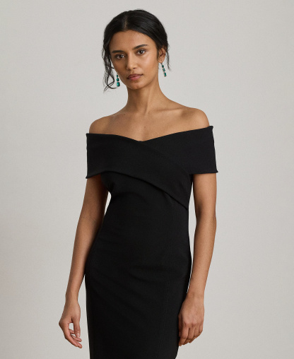 Lauren Ralph Lauren Women's Faille Off-the-Shoulder Gown - Black