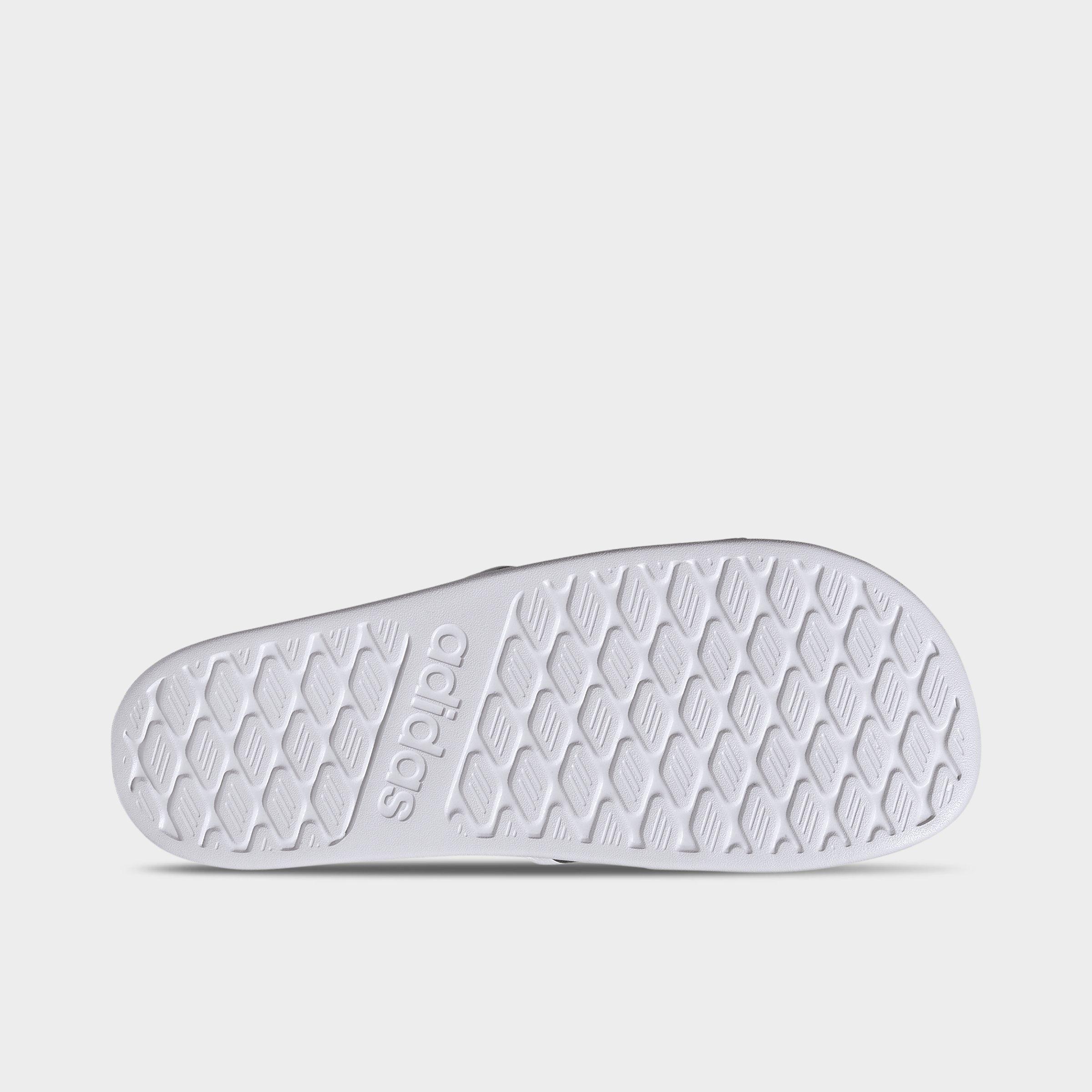 Women's adidas Adilette Comfort 2.0 Slide Sandals - Cloud White/Core Black/Crystal White - Bottom view
