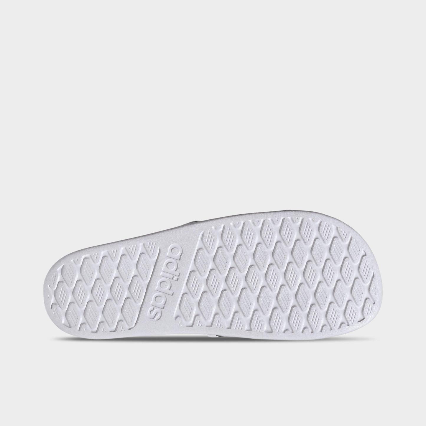 Women's adidas Adilette Comfort 2.0 Slide Sandals - Cloud White/Core Black/Crystal White - Bottom view