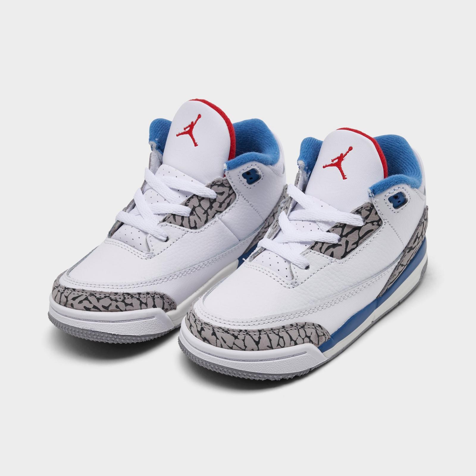 Kids' Toddler Air Jordan Retro 3 Basketball Shoes - Sail/Black/University Red/Pale Ivory/Palomino - view 2