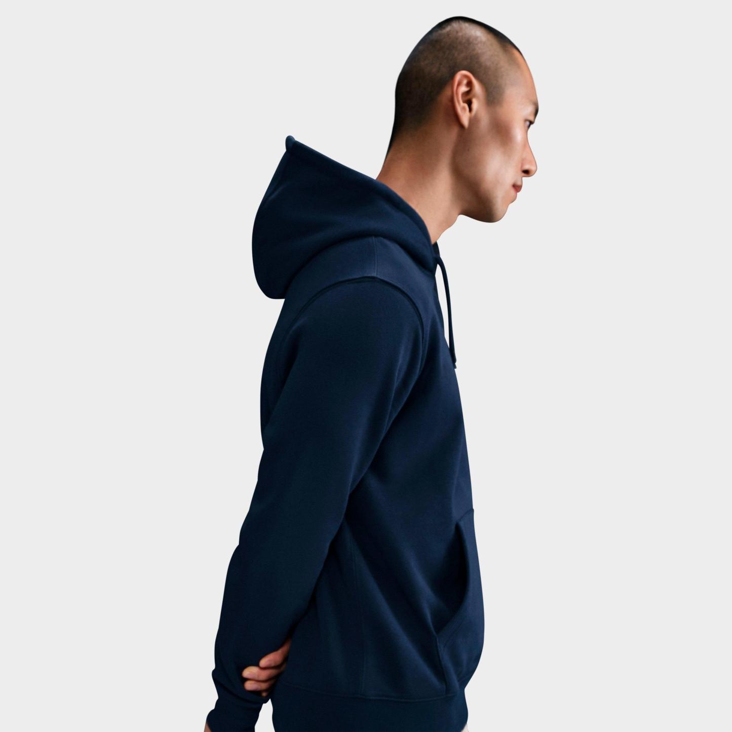 Men's Nithtke Club Fleece Premium Embroidered Pullover Hoodie - Part 1 - Obsidian/Obsidian/White