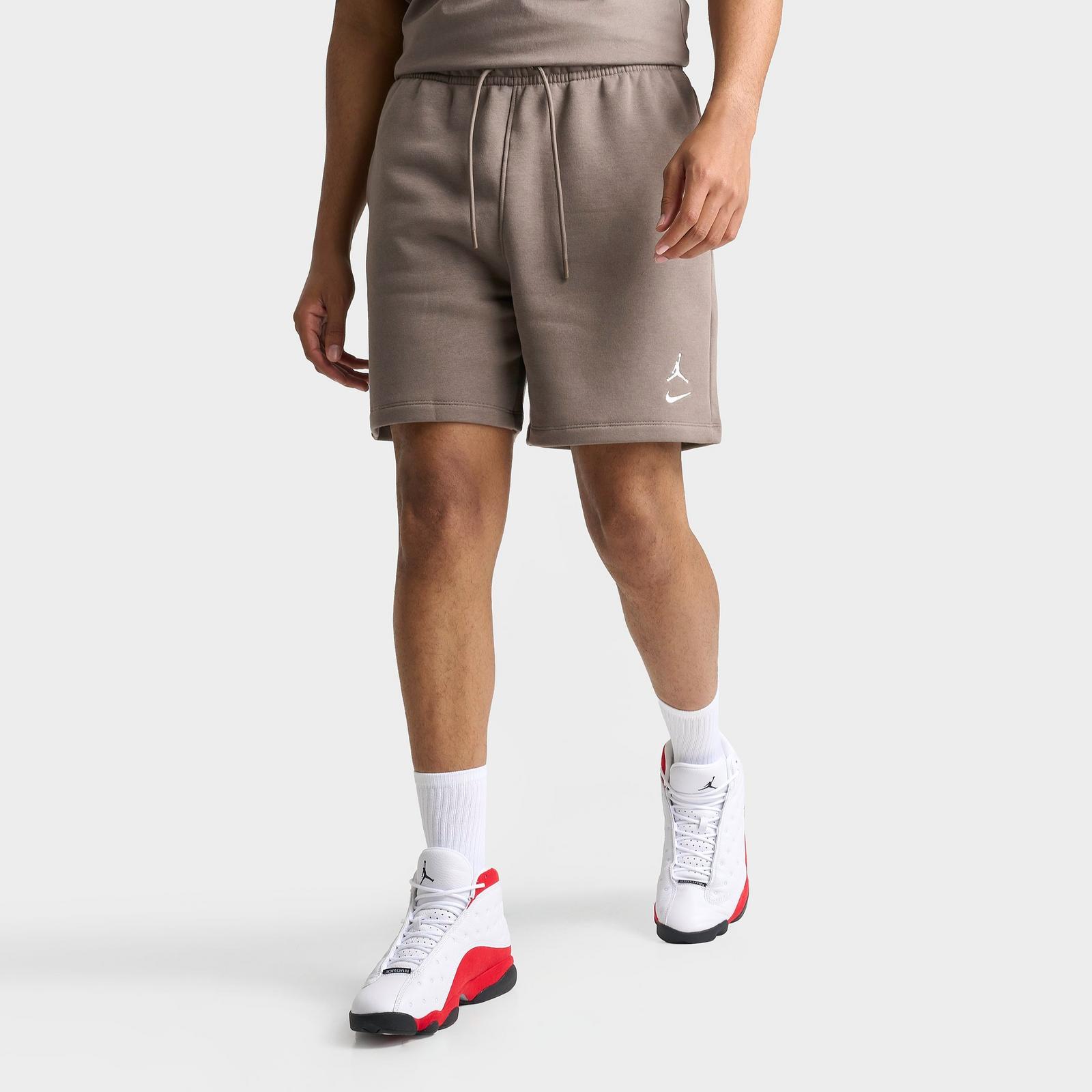 Men's Jordan Brooklyn Varsity Fleece Shorts - Olive Grey/Sail - view 1