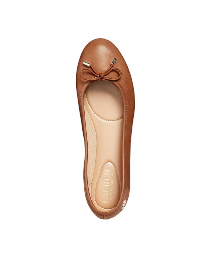 Lauren Ralph Lauren Women's Jayna Nappa Leather Slip-On Flats - Polo Tan