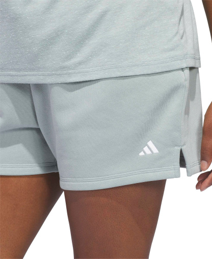 adidas Plus Size Essentials Small Logo Shorts - Wonder Sage/white