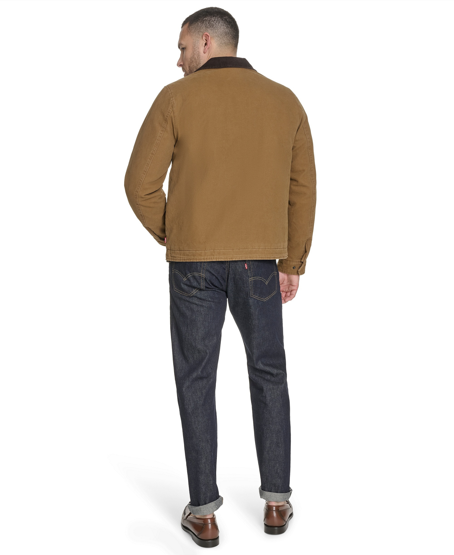 Levi's Men's Cotton Canvas Zip-Front Depot Jacket - Worker Brown