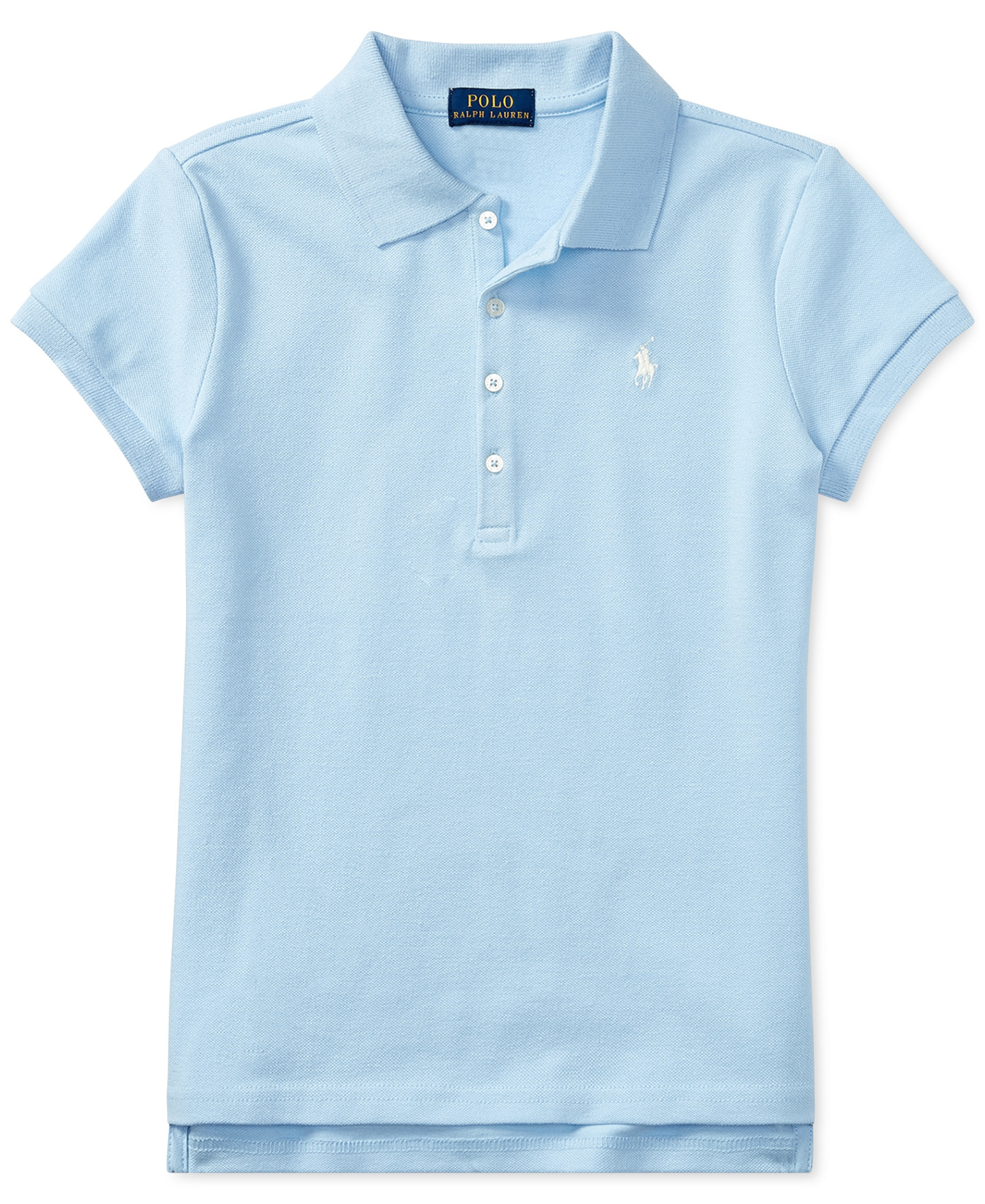 Polo Ralph Lauren Girls' 7-16 Stretch Cotton Mesh Polo Shirt - Office Blue
