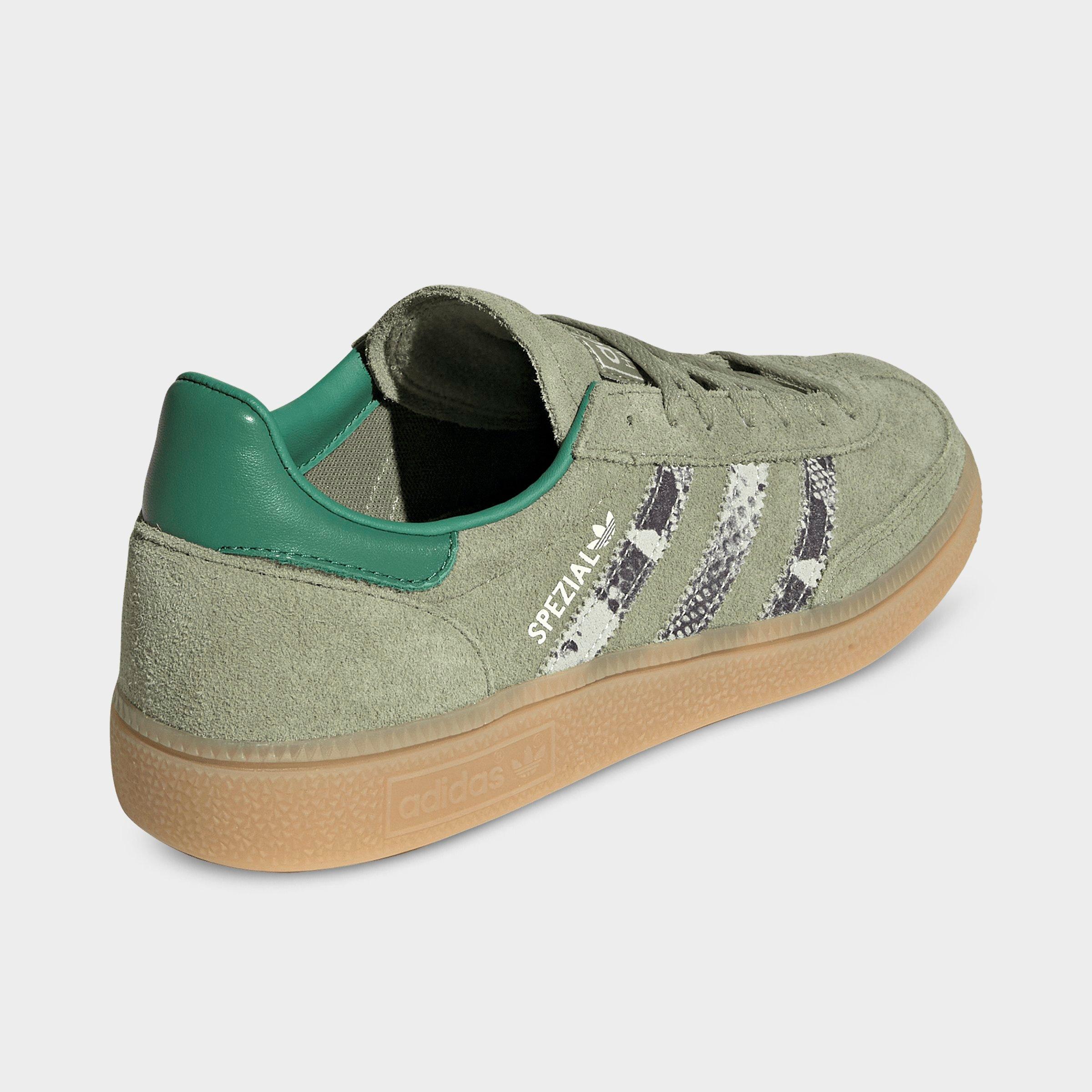 Women's adidas Originals Handball Spezial Casual Shoes - Part 1 - Tent Green/Linen Green/Blanch Green - Back view