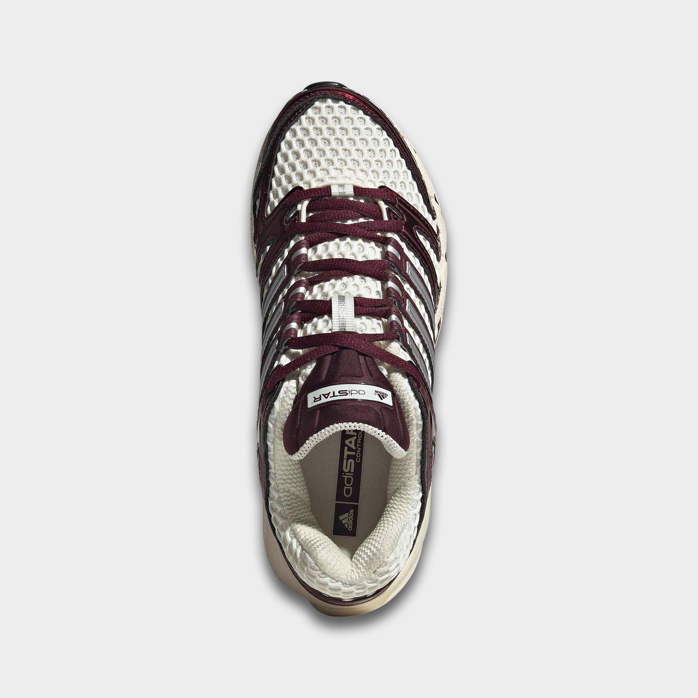 Women's adidas Adistar Control 5 Pony Print Casual Shoes - Part 1 - Cream White/Silver Metallic/Maroon - Top view