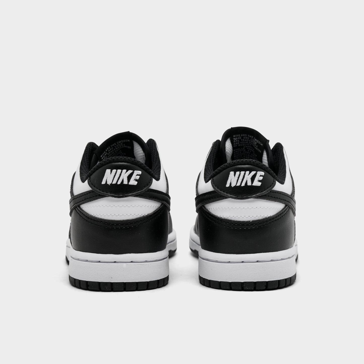 Little Kids' Nithtke Dunk Low Casual Shoes - Part 1 - White/Black/White - Back view