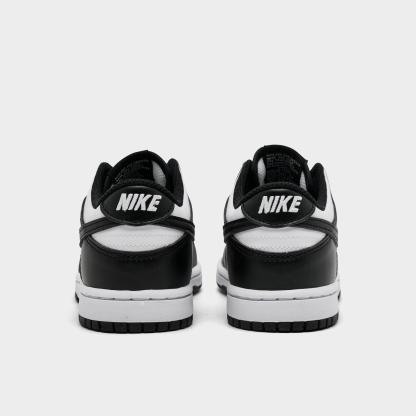 Little Kids' Nithtke Dunk Low Casual Shoes - Part 1 - White/Black/White - Back view