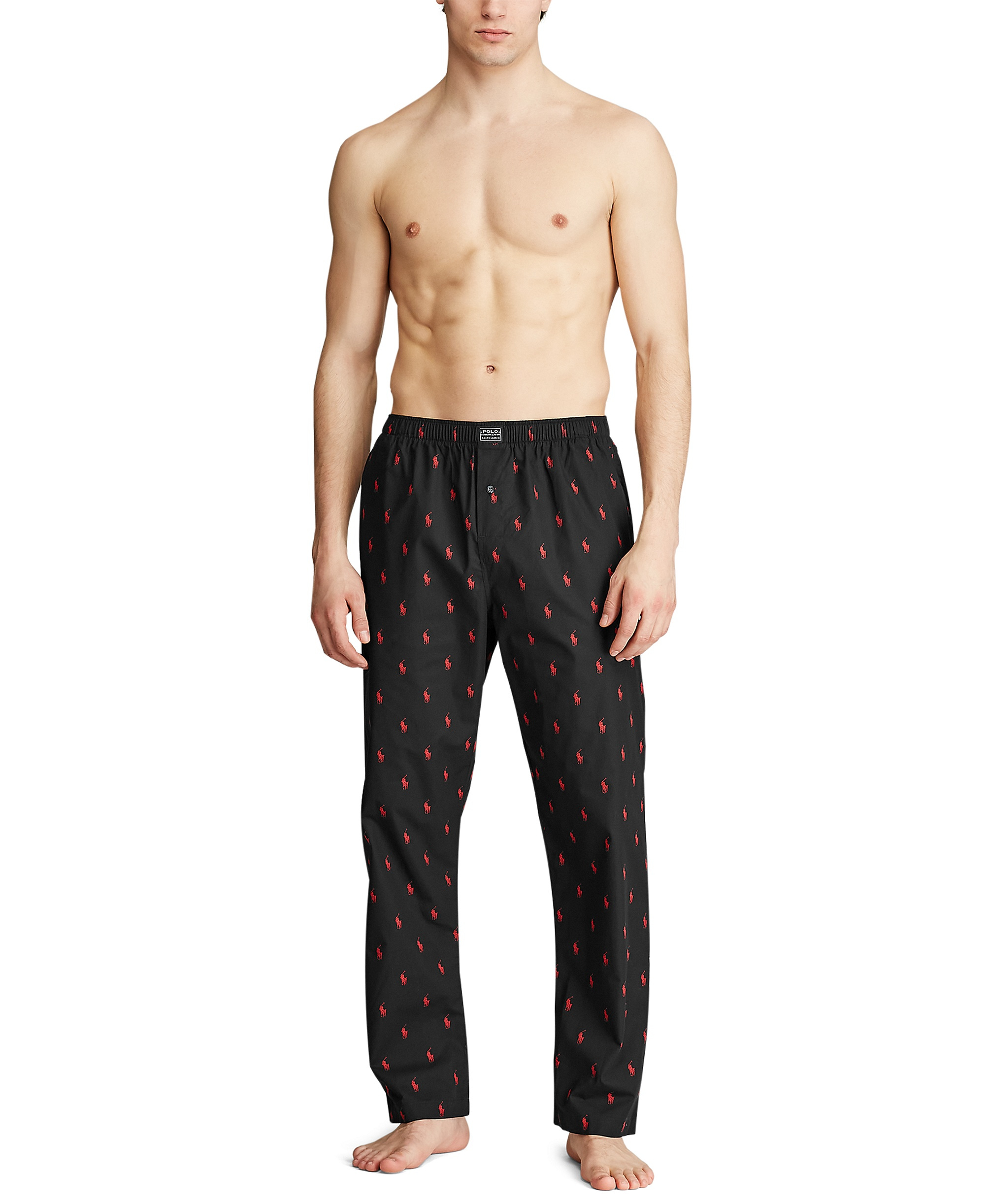 Polo Ralph Lauren Men's Polo Player Pajama Pants - Black/Red