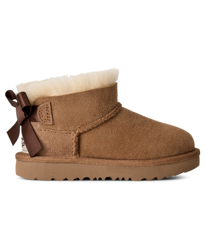 UGG® Toddler Kids Ultra Mini Bailey Bow Zipper Booties - Chestnut