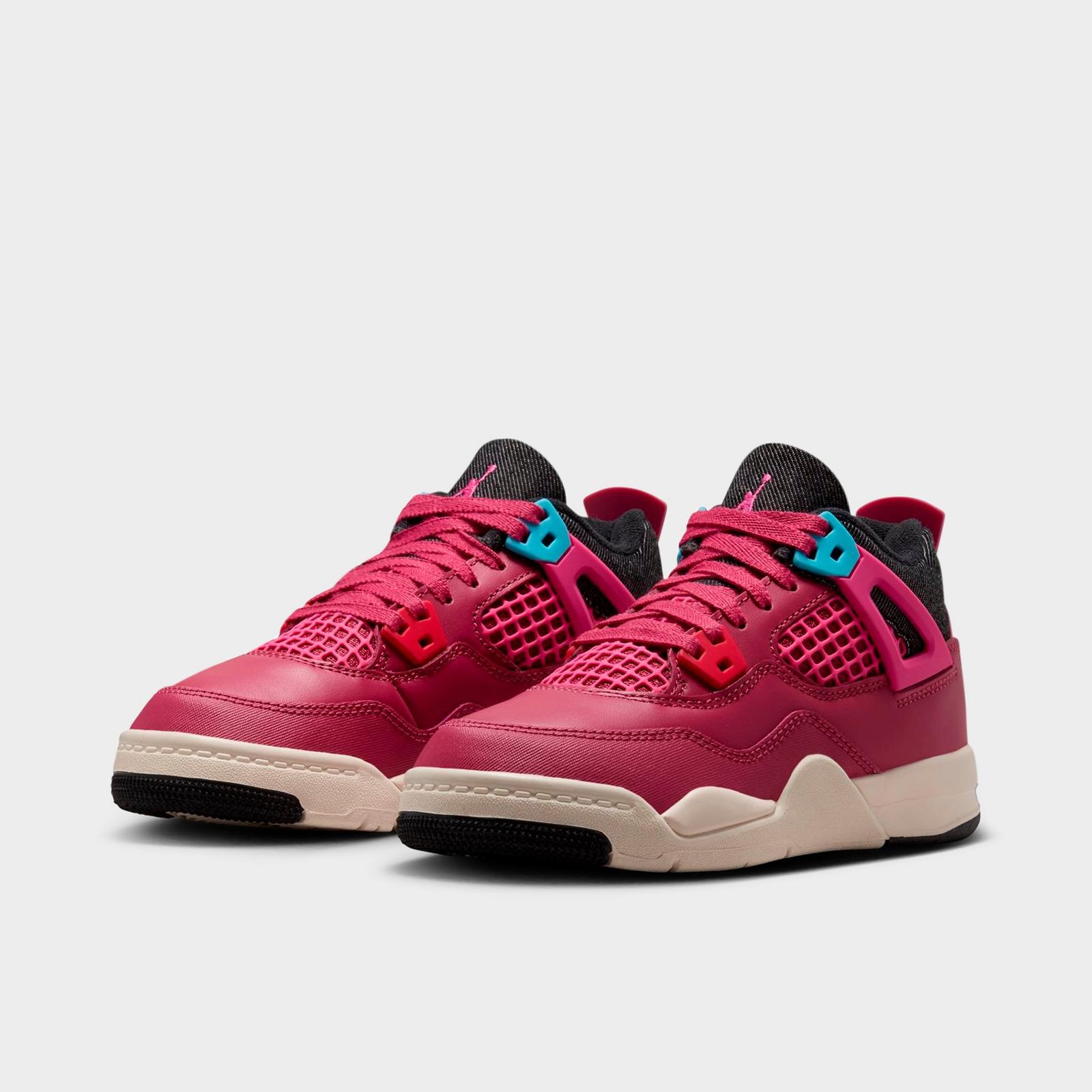 Little Kids' Air Jordan Retro 4 Basketball Shoes - Sweet Beet/Desert Pink/Off Noir/Chalk - view 2