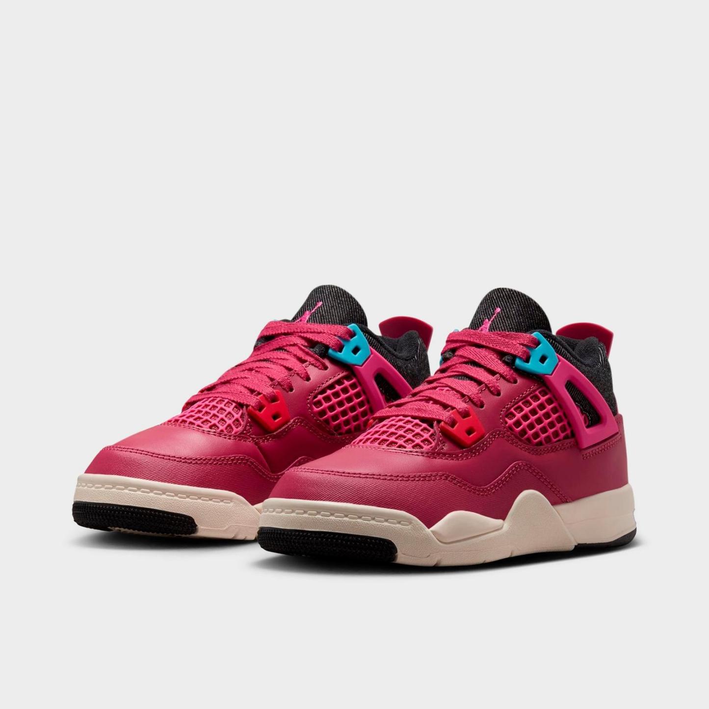 Little Kids' Air Jordan Retro 4 Basketball Shoes - Sweet Beet/Desert Pink/Off Noir/Chalk - view 2