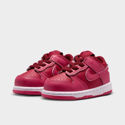 Kids' Toddler Nithtke Dunk Low Casual Shoes - Team Red/Sweet Beet/White/Sweet Beet - Both shoes facing left