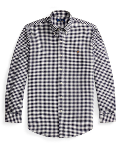 Polo Ralph Lauren Men's Classic-Fit Plaid Brushed Oxford Shirt - Navy White