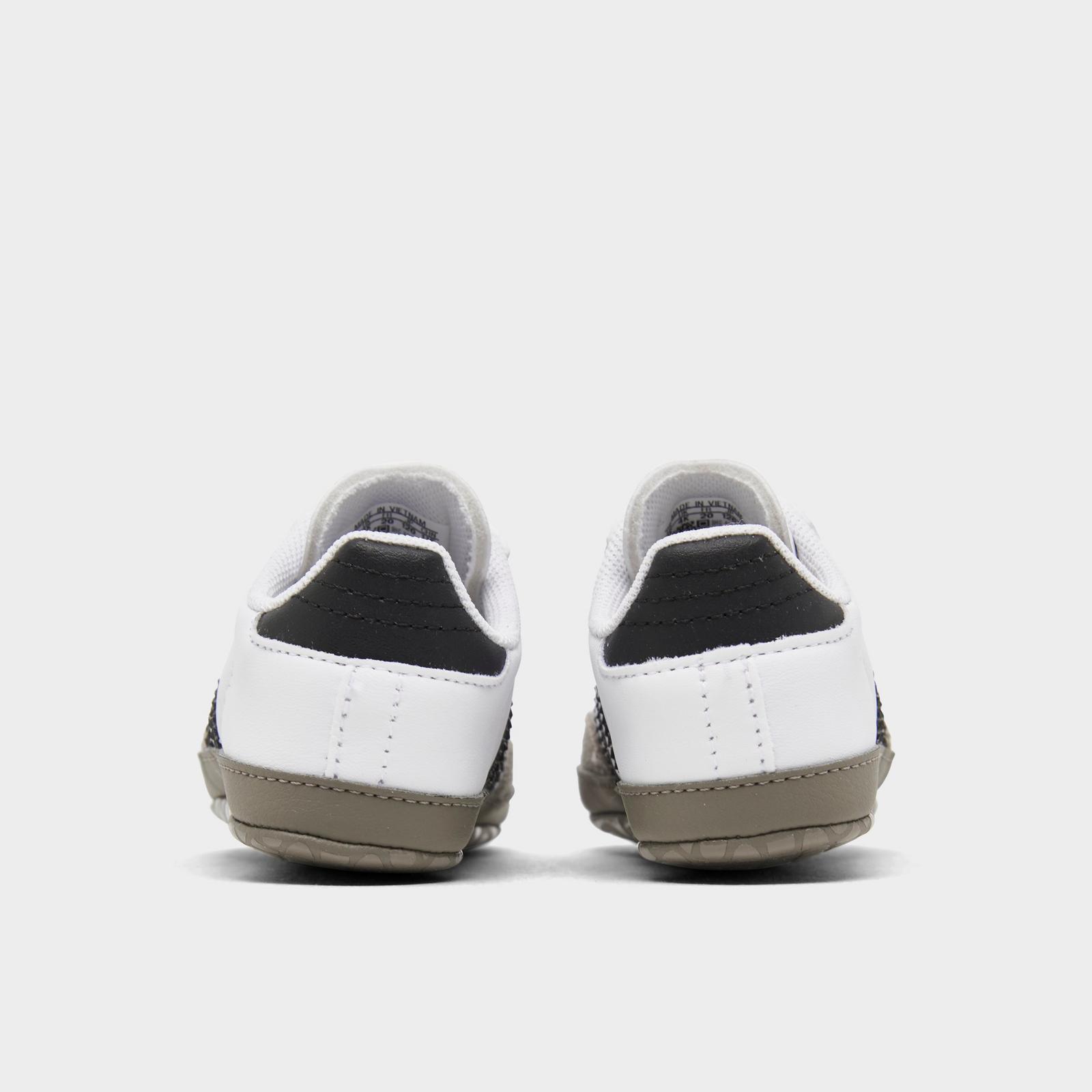 Infant adidas Originals Samba Stretch Lace Crib Shoes - White/Black/Clear Granite - view 4