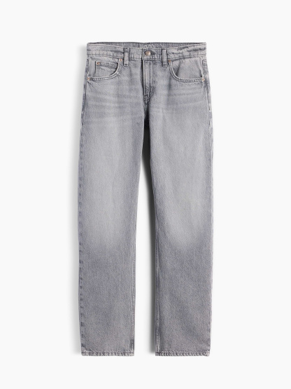 Mid Rise Straight Taper Jeans - Grey wash
