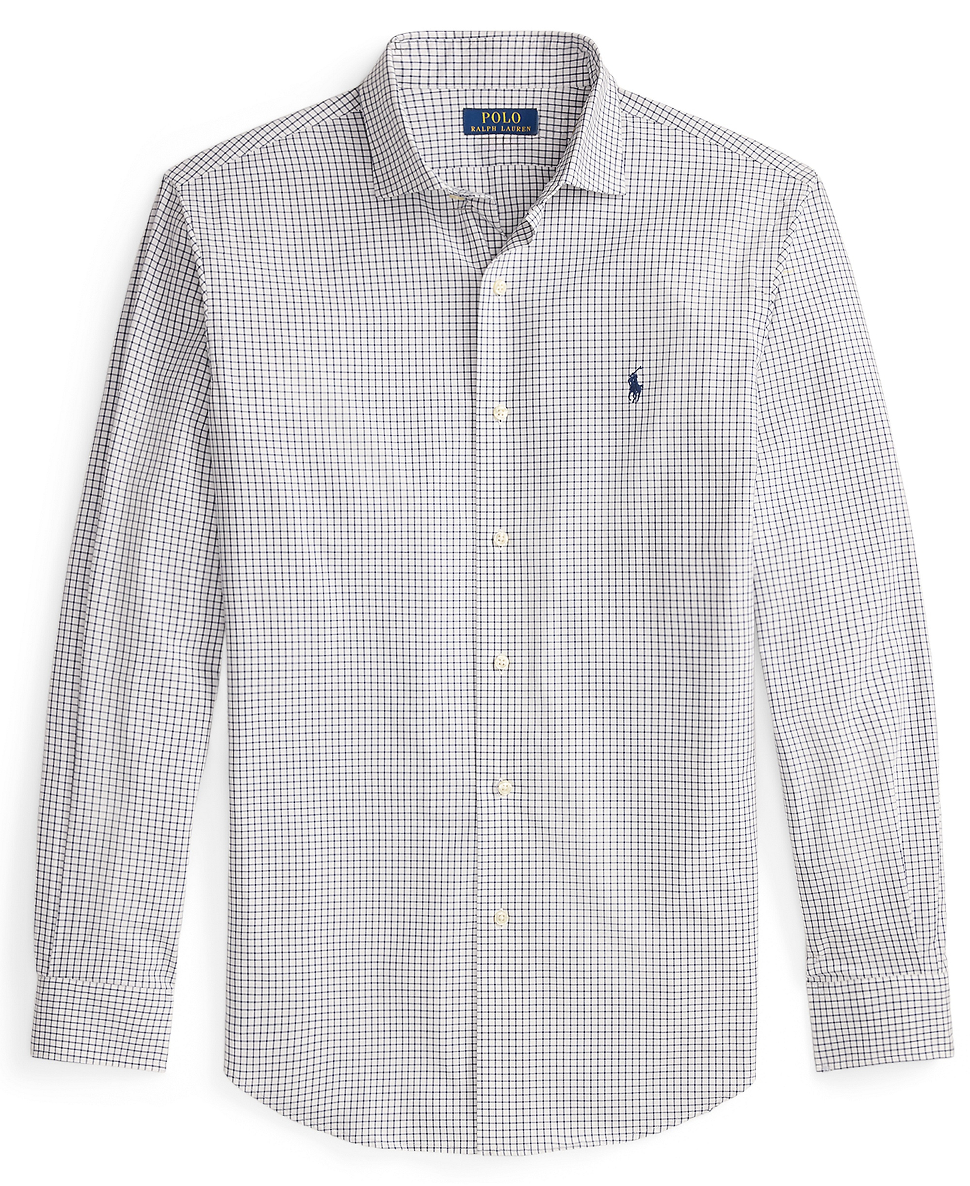 Polo Ralph Lauren Men's Classic-Fit Plaid Stretch Poplin Shirt - White/New Classic Navy