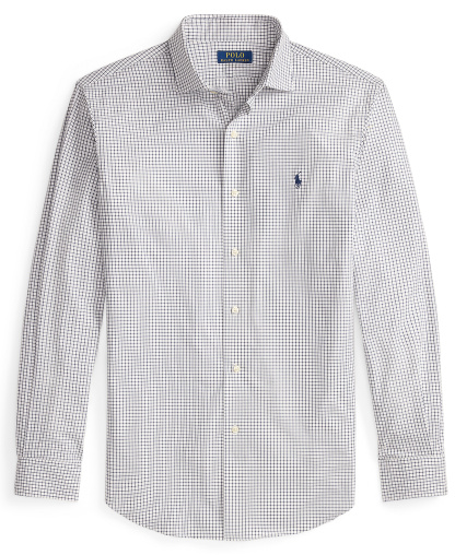 Polo Ralph Lauren Men's Classic-Fit Plaid Stretch Poplin Shirt - White/New Classic Navy