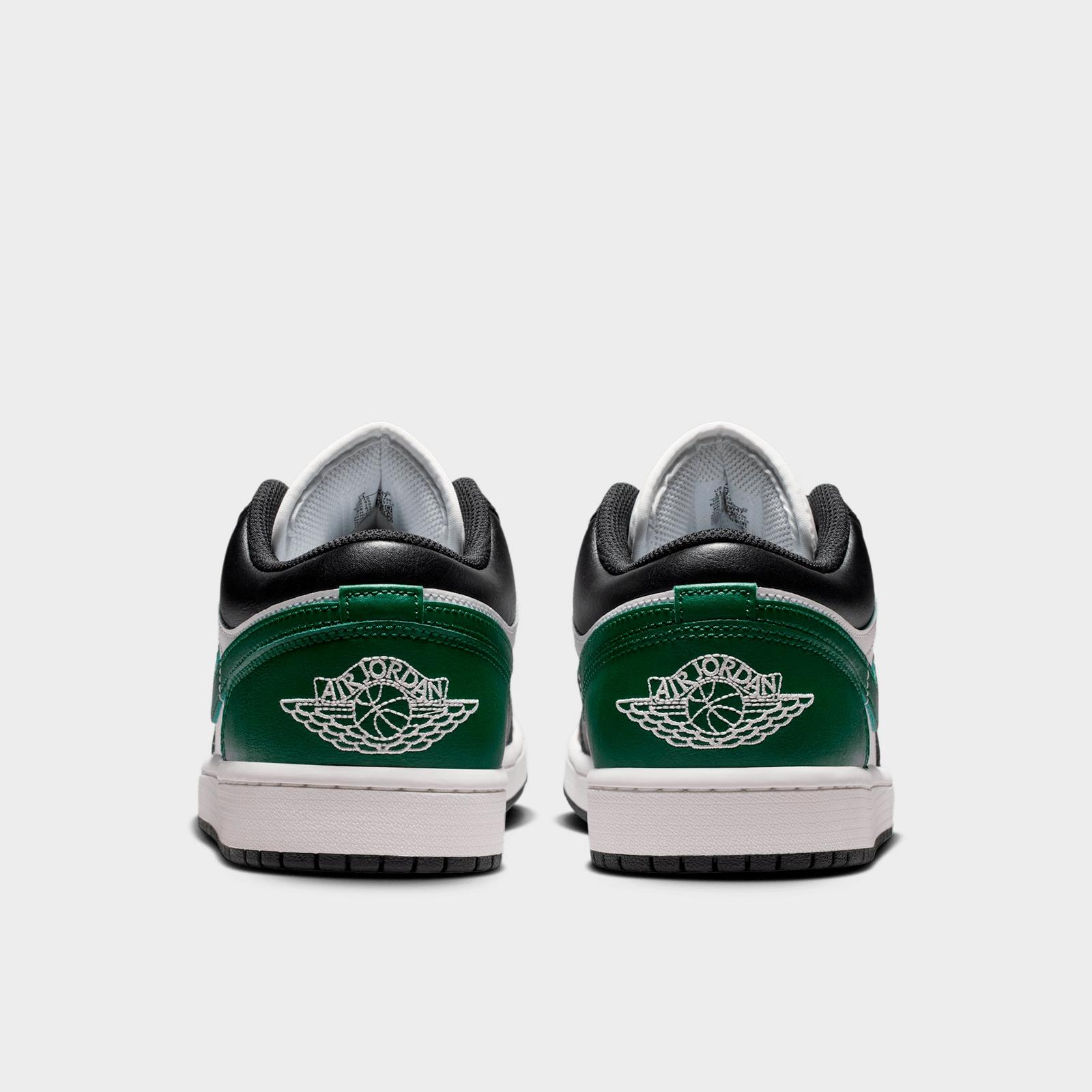 Men's Air Jordan Retro 1 Low Casual Shoes - Black/Gorge Green/Summit White - view 4