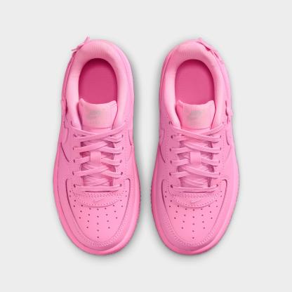 Little Kids' Nithtke Force 1 Casual Shoes - Part 1 - Pink Rise/Pink Foam/Metallic Silver/Pink Rise - Top view