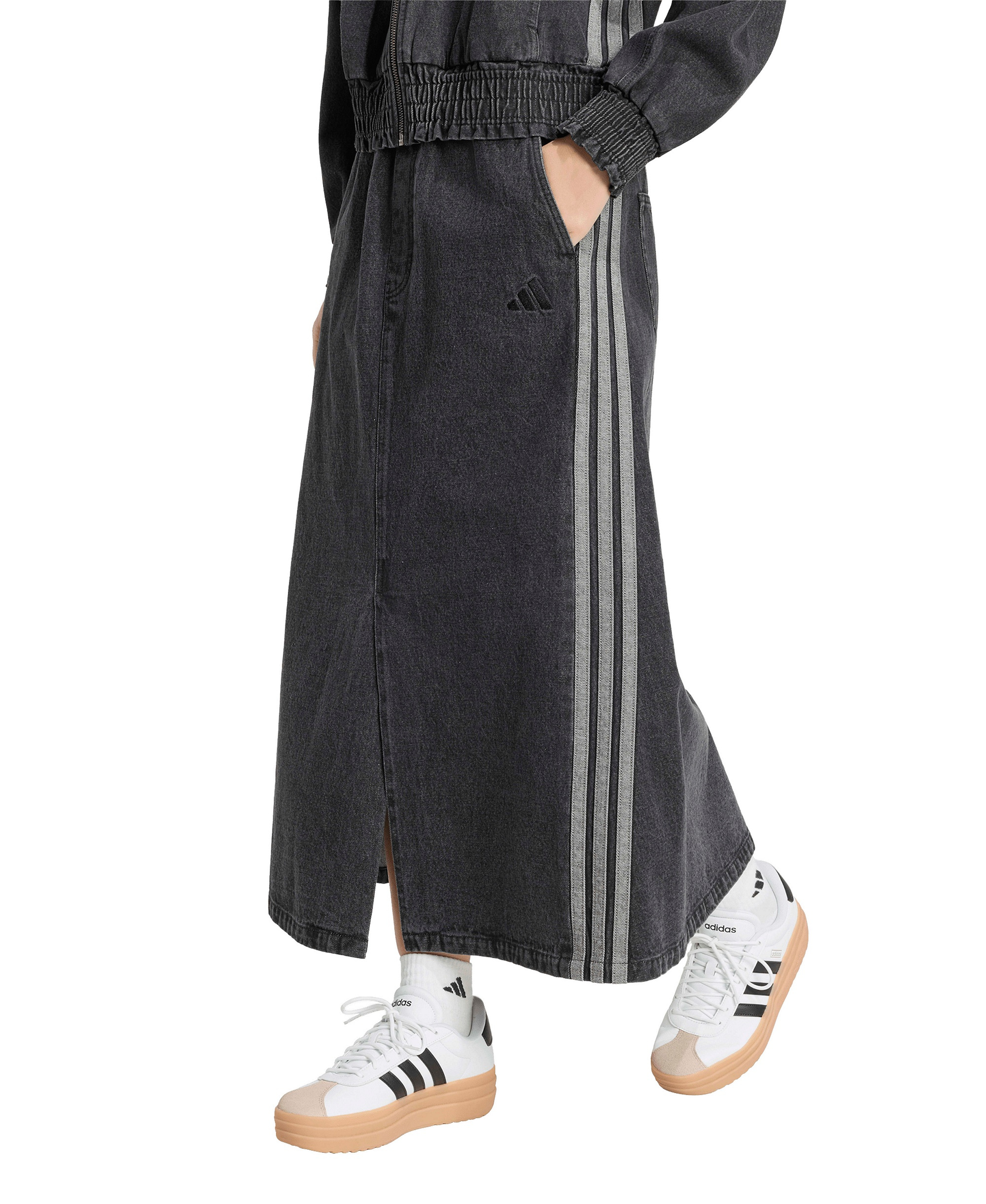 adidas Women's Stadium Washed Denim Loose-Fit Skirt - Black