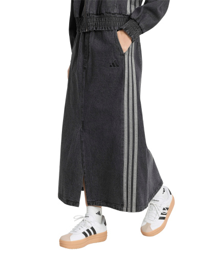 adidas Women's Stadium Washed Denim Loose-Fit Skirt - Black