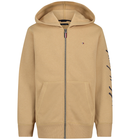 Tommy Hilfiger Boys' 8-20 Signature Full Zip Kangaroo-Pocket Cotton-Polyester Blend Zip Hoodie - Incense