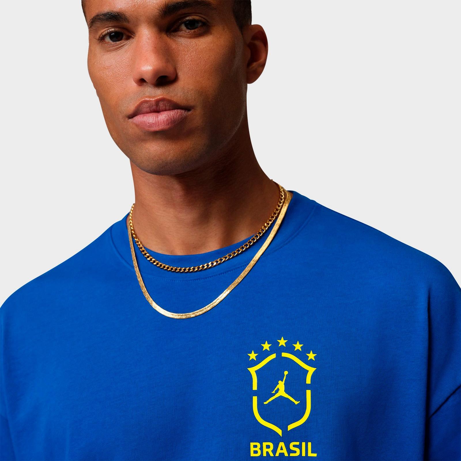 Men's Jordan 85 Brazil 5 Star Graphic Oversized T-Shirt - Old Royal - view 4