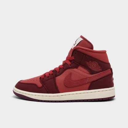 Women's Air Jordan 1 Mid SE Casual Shoes - Team Red/Sierra Red/Pueblo Red/Pale Ivory - view 1