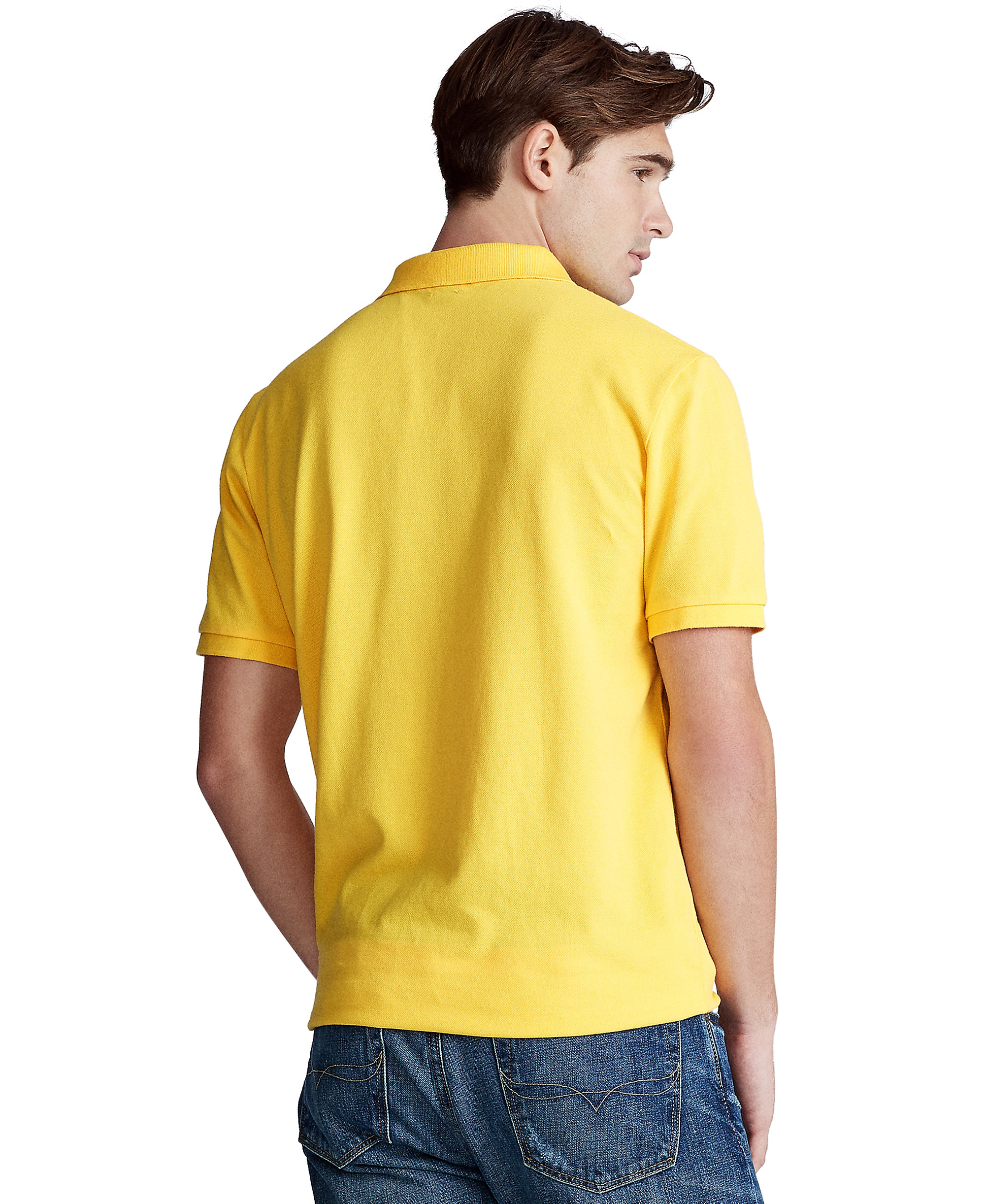 Polo Ralph Lauren Men's Custom Slim-Fit Mesh Polo Shirt - Yellow Fin